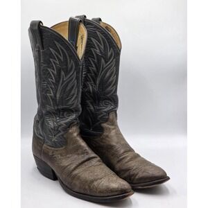 Justin Boots 8939 Mens 10D Brown Leather Cowboy Western Pull On Boots